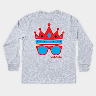 Triple Crown & Specs (Red, Teal, Black) Kids Long Sleeve T-Shirt